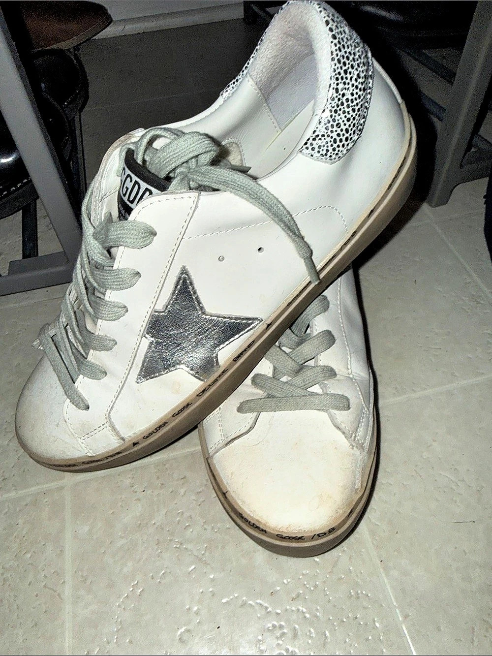 Golden Goose Hi Star Platform Sneaker White & Silver Sneakers